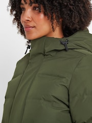 Tog 24 Green Womens Glaston Longline Thermal Parka Hooded Puffer Coat - Image 6 of 8