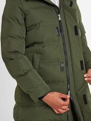 Tog 24 Green Womens Glaston Longline Thermal Parka Hooded Puffer Coat - Image 7 of 8