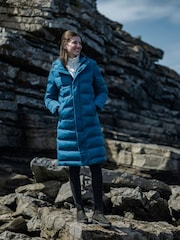 Tog 24 Blue Womens Glaston Longline Thermal Parka Hooded Puffer Coat - Image 1 of 8