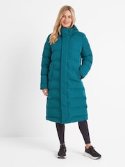 Tog 24 Blue Womens Glaston Longline Thermal Parka Hooded Puffer Coat - Image 2 of 8