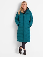 Tog 24 Blue Womens Glaston Longline Thermal Parka Hooded Puffer Coat - Image 3 of 8