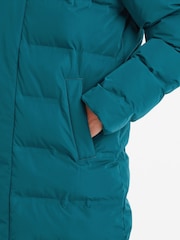 Tog 24 Blue Womens Glaston Longline Thermal Parka Hooded Puffer Coat - Image 7 of 8