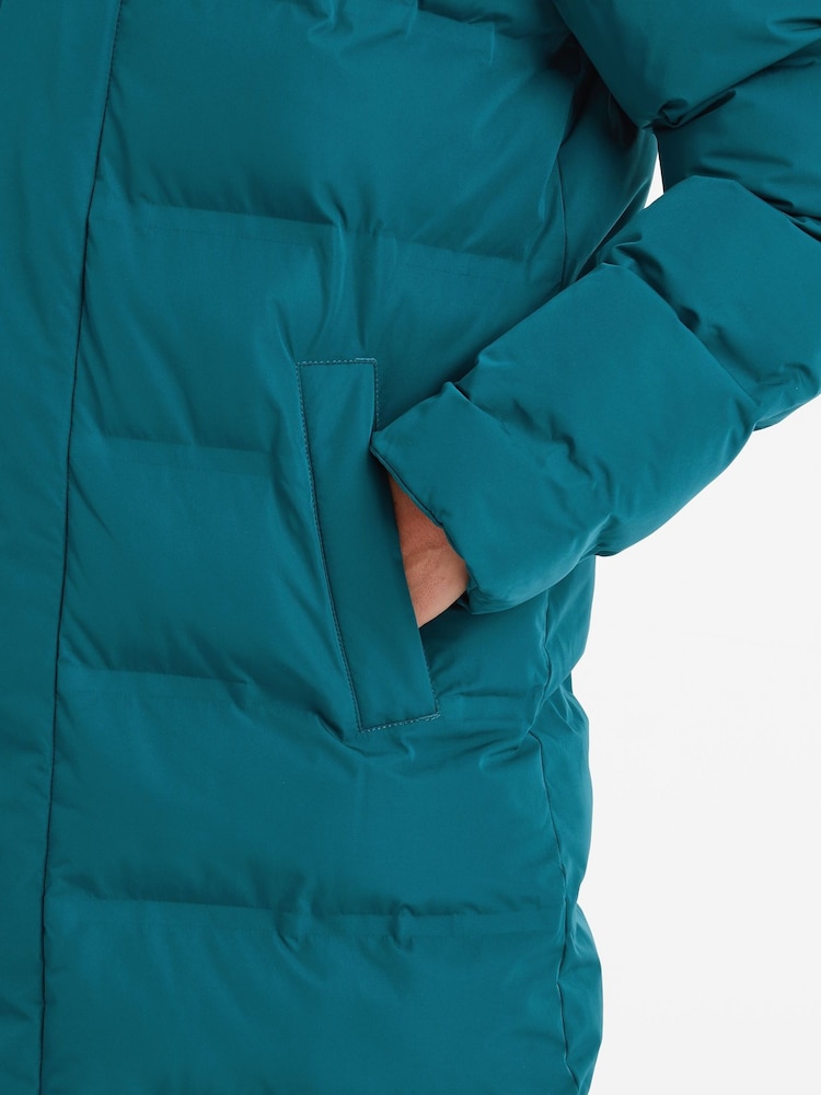 Tog 24 Blue Womens Glaston Longline Thermal Parka Hooded Puffer Coat - Image 7 of 8