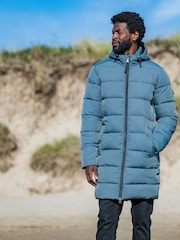 Tog 24 Grey Mens Radley Padded Long Hooded And Water-Repellent Coats - Image 1 of 8
