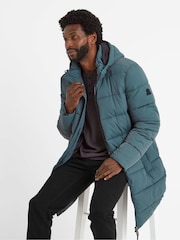 Tog 24 Grey Mens Radley Padded Long Hooded And Water-Repellent Coats - Image 3 of 8