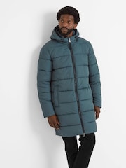 Tog 24 Grey Mens Radley Padded Long Hooded And Water-Repellent Coats - Image 4 of 8