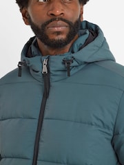Tog 24 Grey Mens Radley Padded Long Hooded And Water-Repellent Coats - Image 6 of 8