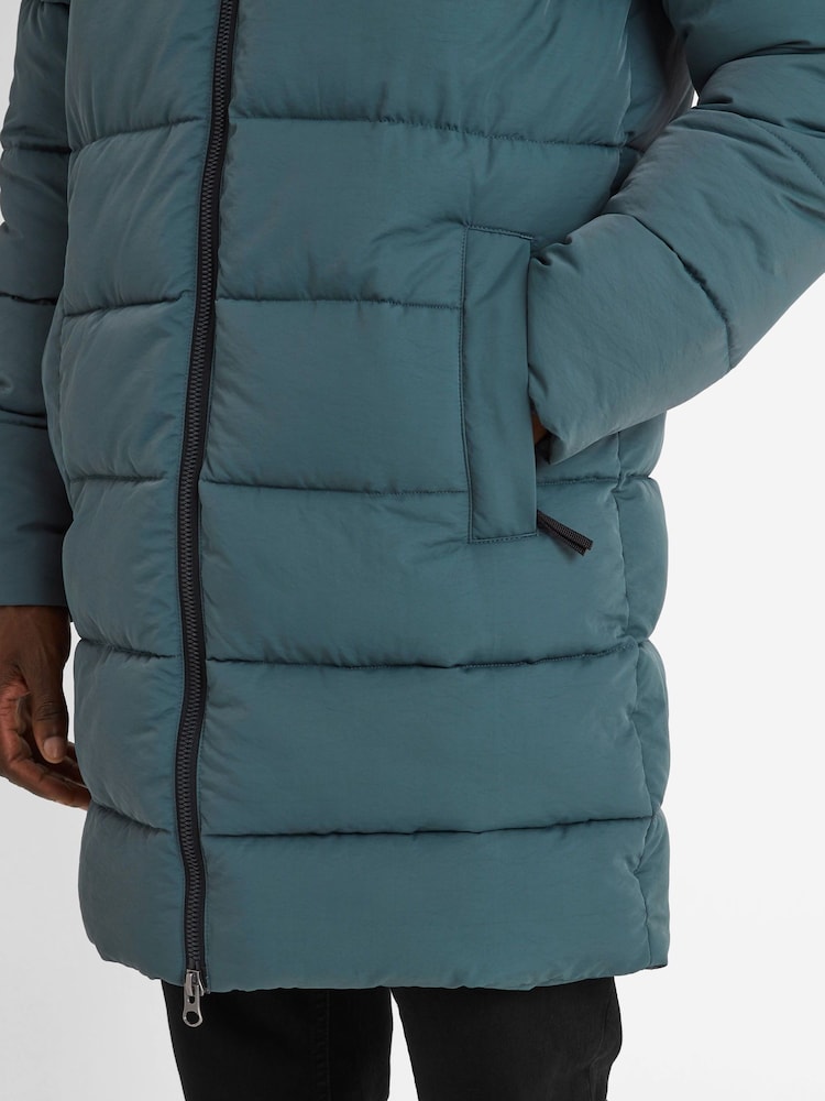Tog 24 Grey Mens Radley Padded Long Hooded And Water-Repellent Coats - Image 7 of 8