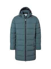 Tog 24 Grey Mens Radley Padded Long Hooded And Water-Repellent Coats - Image 8 of 8