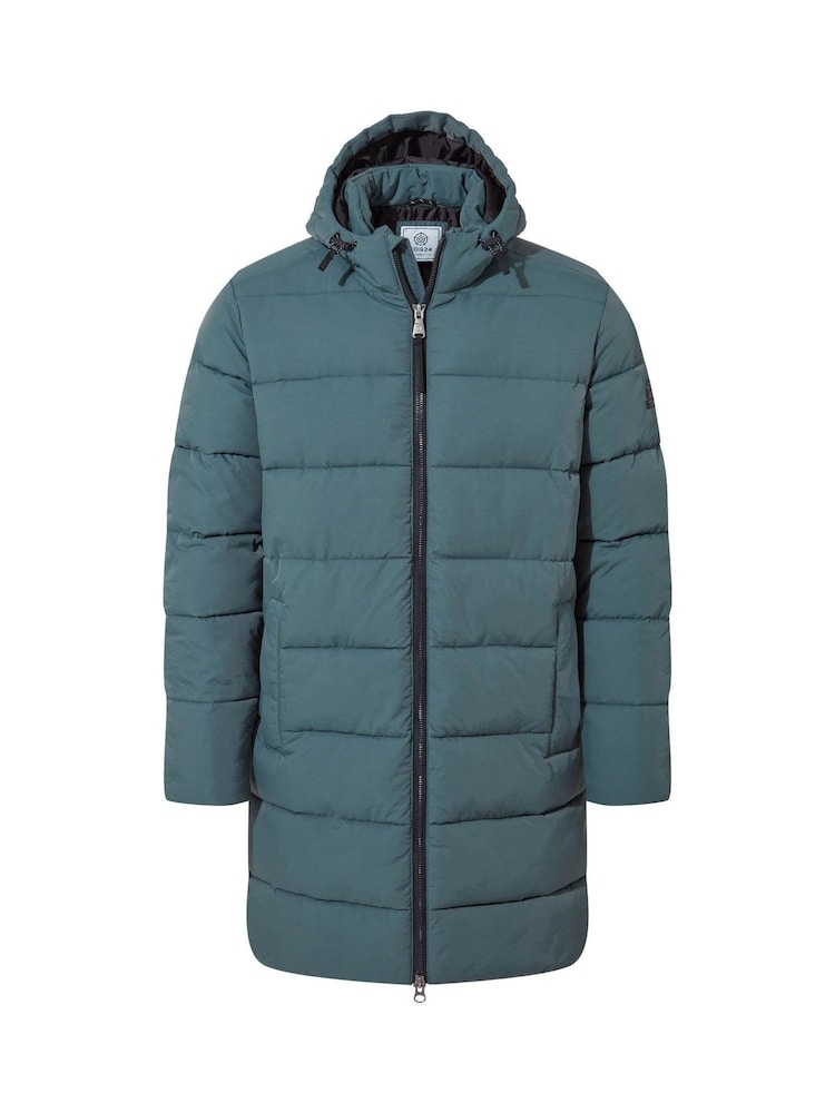 Tog 24 Grey Mens Radley Padded Long Hooded And Water-Repellent Coats - Image 8 of 8