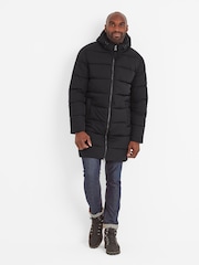 Tog 24 Black Mens Radley Padded Long Hooded And Water-Repellent Coats - Image 1 of 7