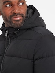 Tog 24 Black Mens Radley Padded Long Hooded And Water-Repellent Coats - Image 6 of 7