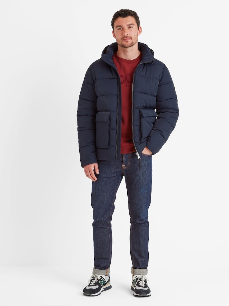 Tog 24 Blue Mens Hooded & Water-Repellent Hamilton Padded Parka - Image 1 of 7