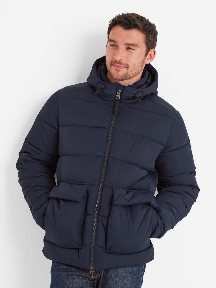 Tog 24 Blue Mens Hooded & Water-Repellent Hamilton Padded Parka - Image 2 of 7
