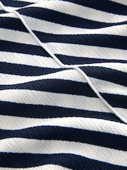Navy/White Stripe Flutter Sleeve Textured Smart Top - Image 8 of 8
