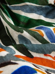 Green Palm Print Pintuck V-Neck Top - Image 6 of 7