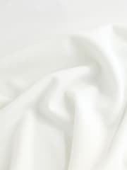 White Contrast Neck Trim Crepe Boxy T-Shirt - Image 8 of 9