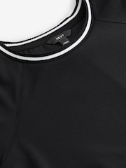 Black Contrast Neck Trim Crepe Boxy T-Shirt - Image 7 of 7