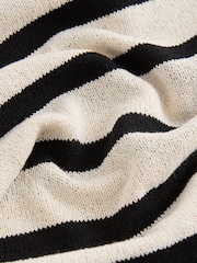 Black/Ecru Short Sleeve Crew Neck Knitted T-Shirt - Image 7 of 8