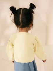 Lemon Yellow Pleated Sleeve Cardigan (3mths-10yrs) - Image 3 of 4