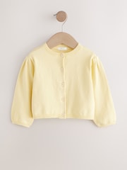 Lemon Yellow Pleated Sleeve Cardigan (3mths-10yrs) - Image 5 of 8