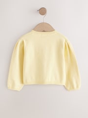 Lemon Yellow Pleated Sleeve Cardigan (3mths-10yrs) - Image 6 of 8