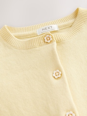 Lemon Yellow Pleated Sleeve Cardigan (3mths-10yrs) - Image 7 of 8