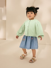 Lime Green Pleated Sleeve Cardigan (3mths-10yrs) - Image 2 of 7