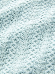 Blue 100% Cotton Pointelle Knitted Cardigan (3mths-7yrs) - Image 4 of 4