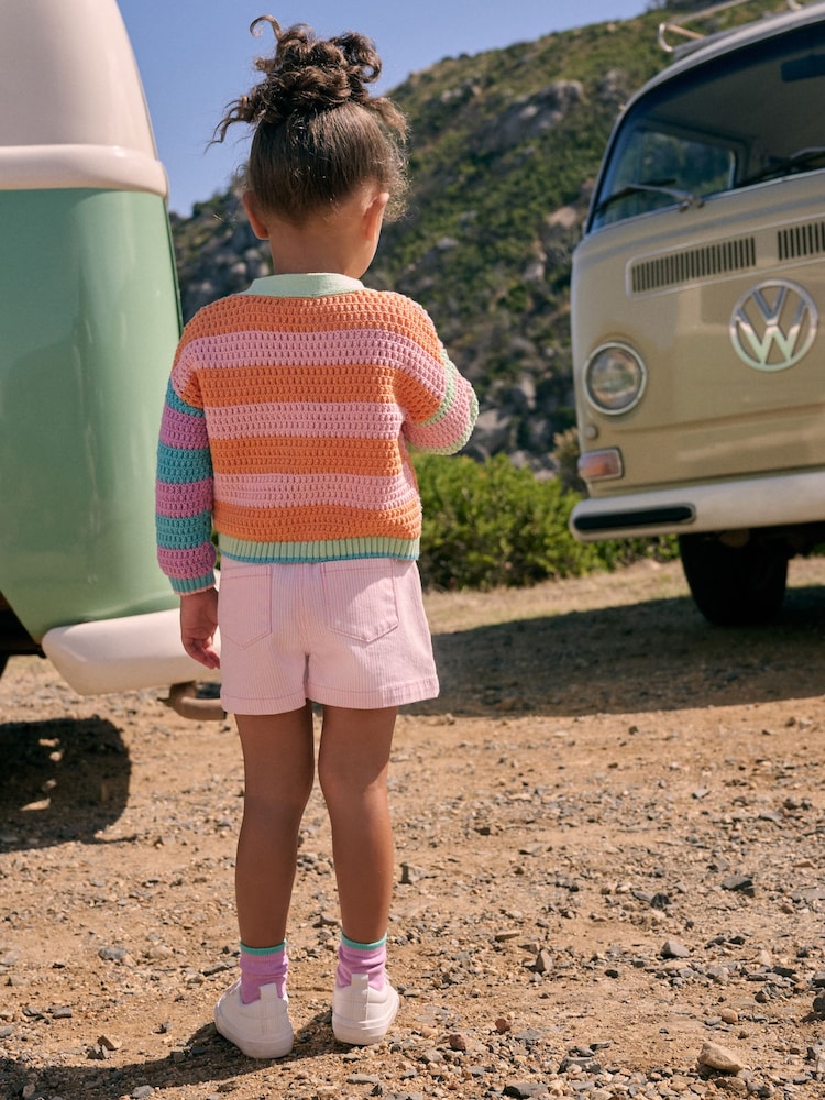 Rainbow Knitted V-Neck 100% Cotton Cardigan (3mths-7yrs) - Image 2 of 4