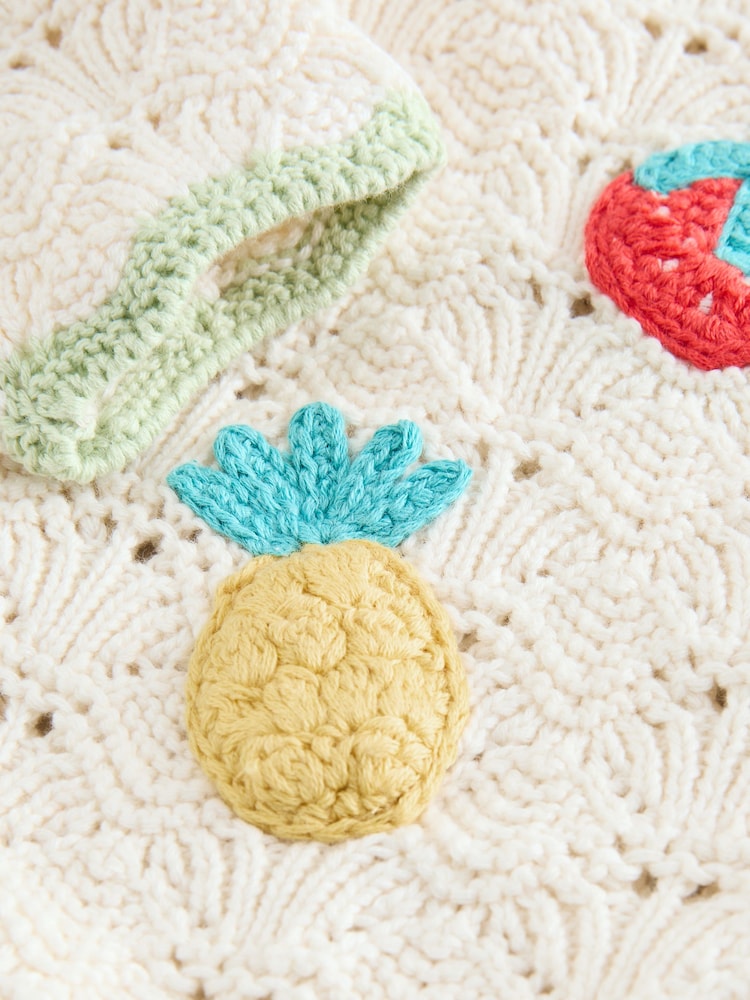 Ecru 100% Cotton Crochet Cardigan (3mths-7yrs) - Image 5 of 5