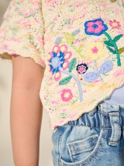 Multi Embroidered Flower Cardigan (3mths-7yrs) - Image 4 of 9