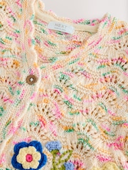 Multi Embroidered Flower Cardigan (3mths-7yrs) - Image 8 of 9