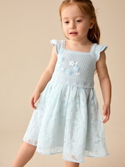 Light Blue Occasion Knit Dress (3mths-10yrs) - Image 1 of 8