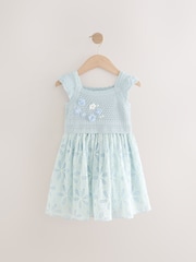 Light Blue Occasion Knit Dress (3mths-10yrs) - Image 5 of 8