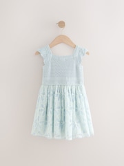 Light Blue Occasion Knit Dress (3mths-10yrs) - Image 6 of 8