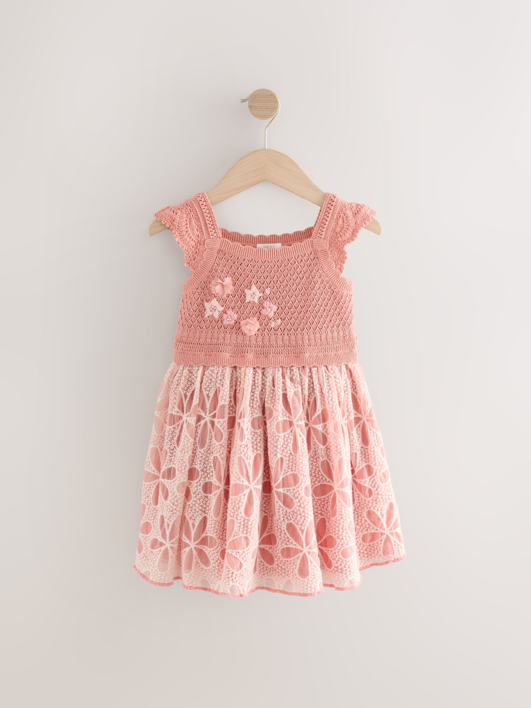 Next：日本 ピンク - オケージョン ニット ワンピース（3カ月〜10 歳