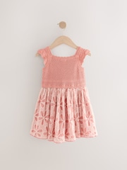 Pink Occasion Knit Dress (3mths-10yrs) - Image 5 of 7
