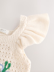 Ecru Crochet Knit 100% Cotton Shorts Set (3mths-7yrs) - Image 10 of 10