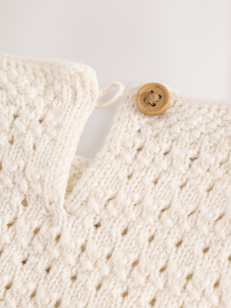 Ecru Crochet Knit 100% Cotton Shorts Set (3mths-7yrs) - Image 8 of 10