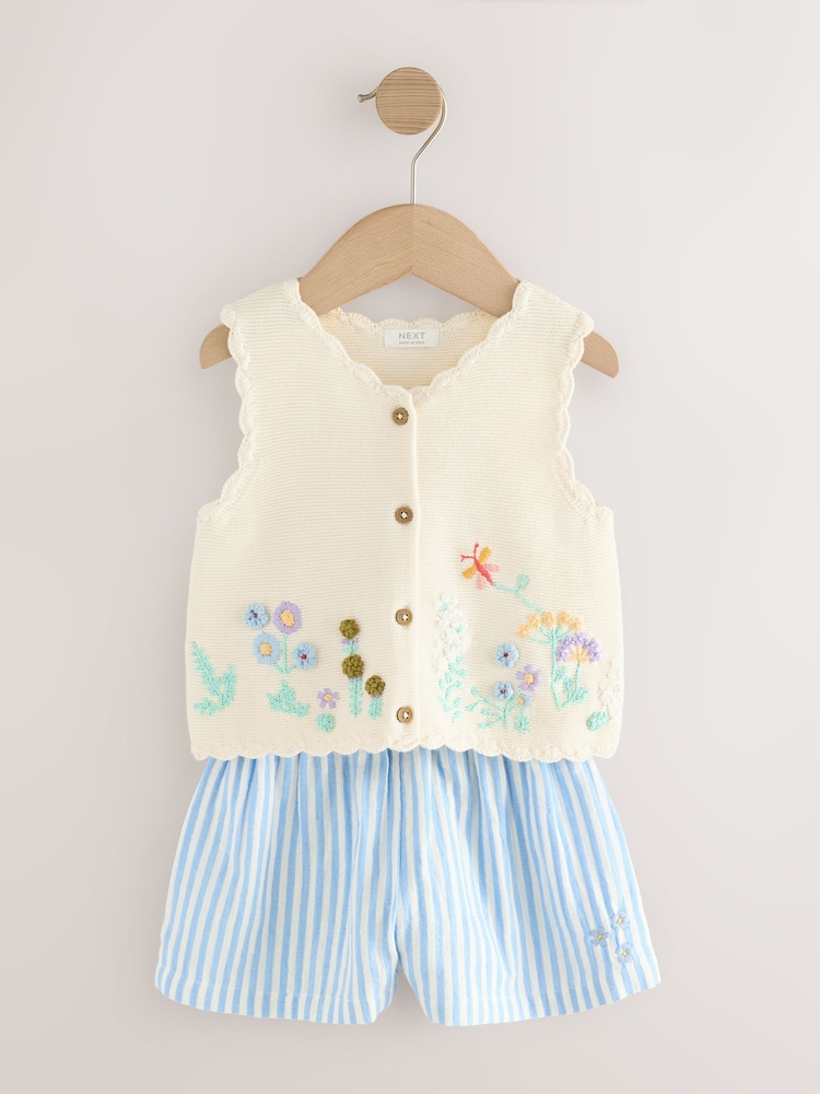 Multi Knitted Wasicoat And Short Set (3mths-7yrs) - Image 8 of 12