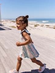 Blue Stripe Swing 100% Cotton Dress (3mths-7yrs) - Image 1 of 7