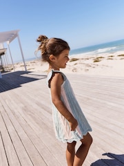 Blue Stripe Swing 100% Cotton Dress (3mths-7yrs) - Image 3 of 7