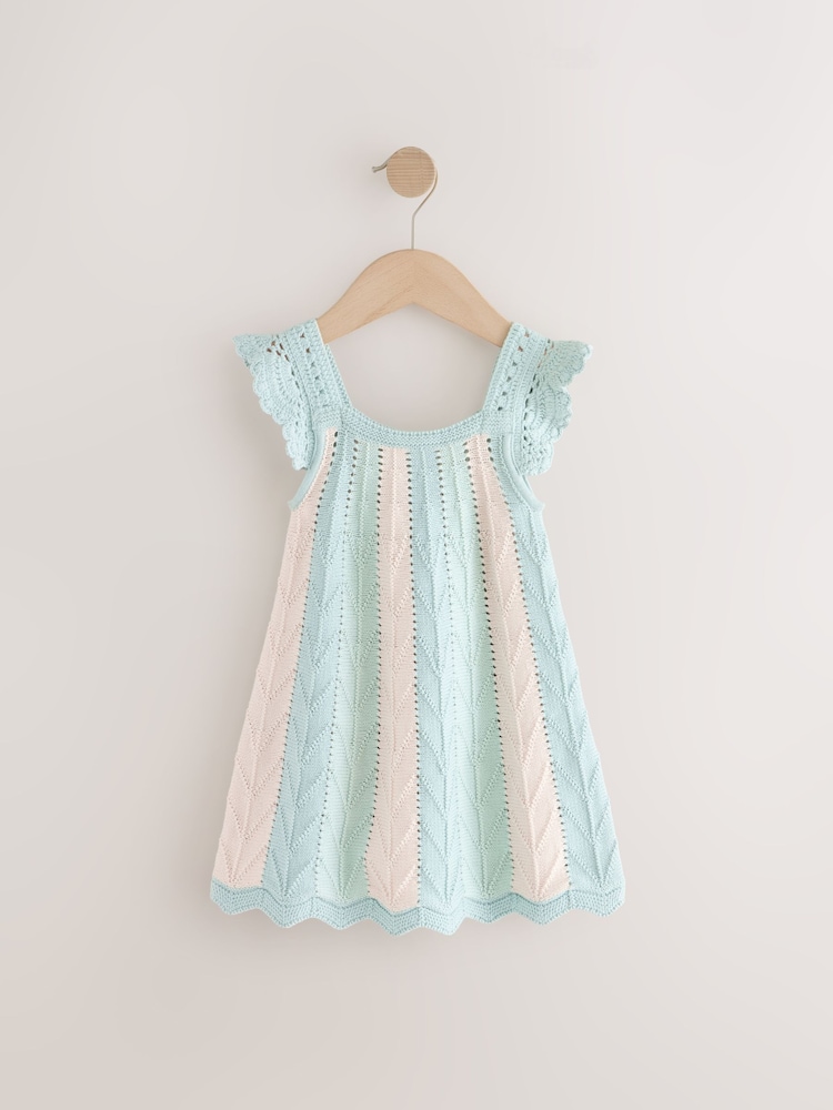 Blue Stripe Swing 100% Cotton Dress (3mths-7yrs) - Image 4 of 7