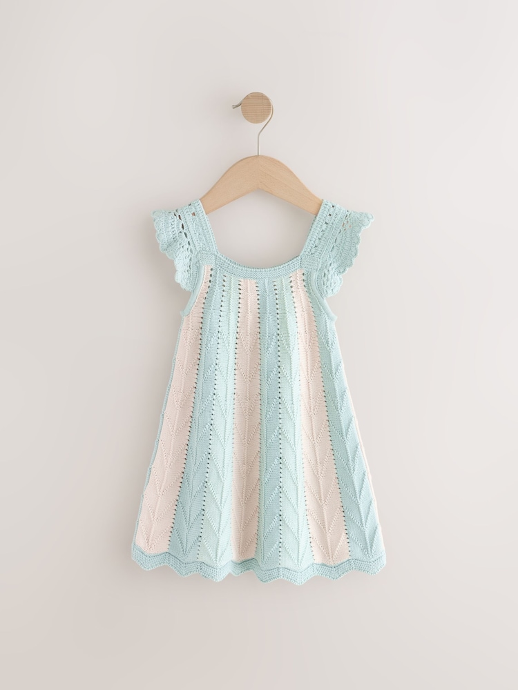 Blue Stripe Swing 100% Cotton Dress (3mths-7yrs) - Image 5 of 7