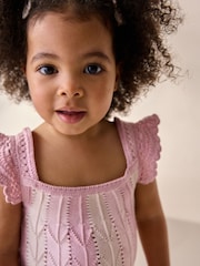 Pink Stripe Swing 100% Cotton Dress (3mths-7yrs) - Image 3 of 8