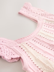 Pink Stripe Swing 100% Cotton Dress (3mths-7yrs) - Image 7 of 8