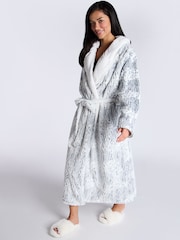 Boux Avenue Stripe Cut Cosy Long Dressing Gown - Image 2 of 6