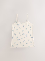 Blue Strappy Printed Cami Vests 3 Pack (1.5-16yrs) - Image 3 of 7