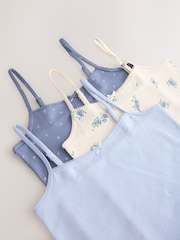 Blue Strappy Printed Cami Vests 3 Pack (1.5-16yrs) - Image 6 of 7